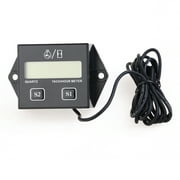 Yuanmiaoke 1 * 3V Motorcycle LCD Display Spark Plugs Tach Hour Meter (Black)